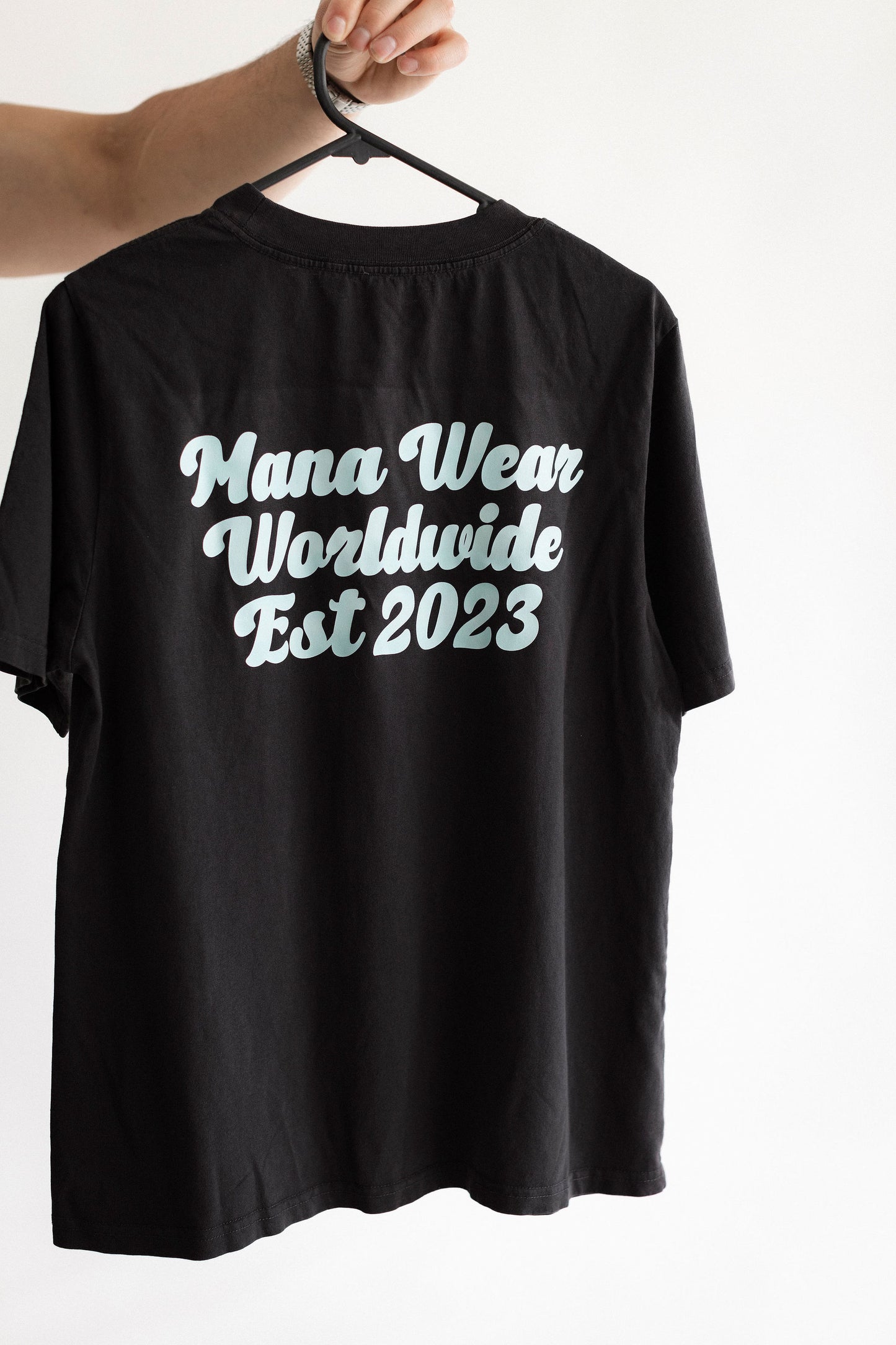 Women's Faded Tee - Turquoise on Black