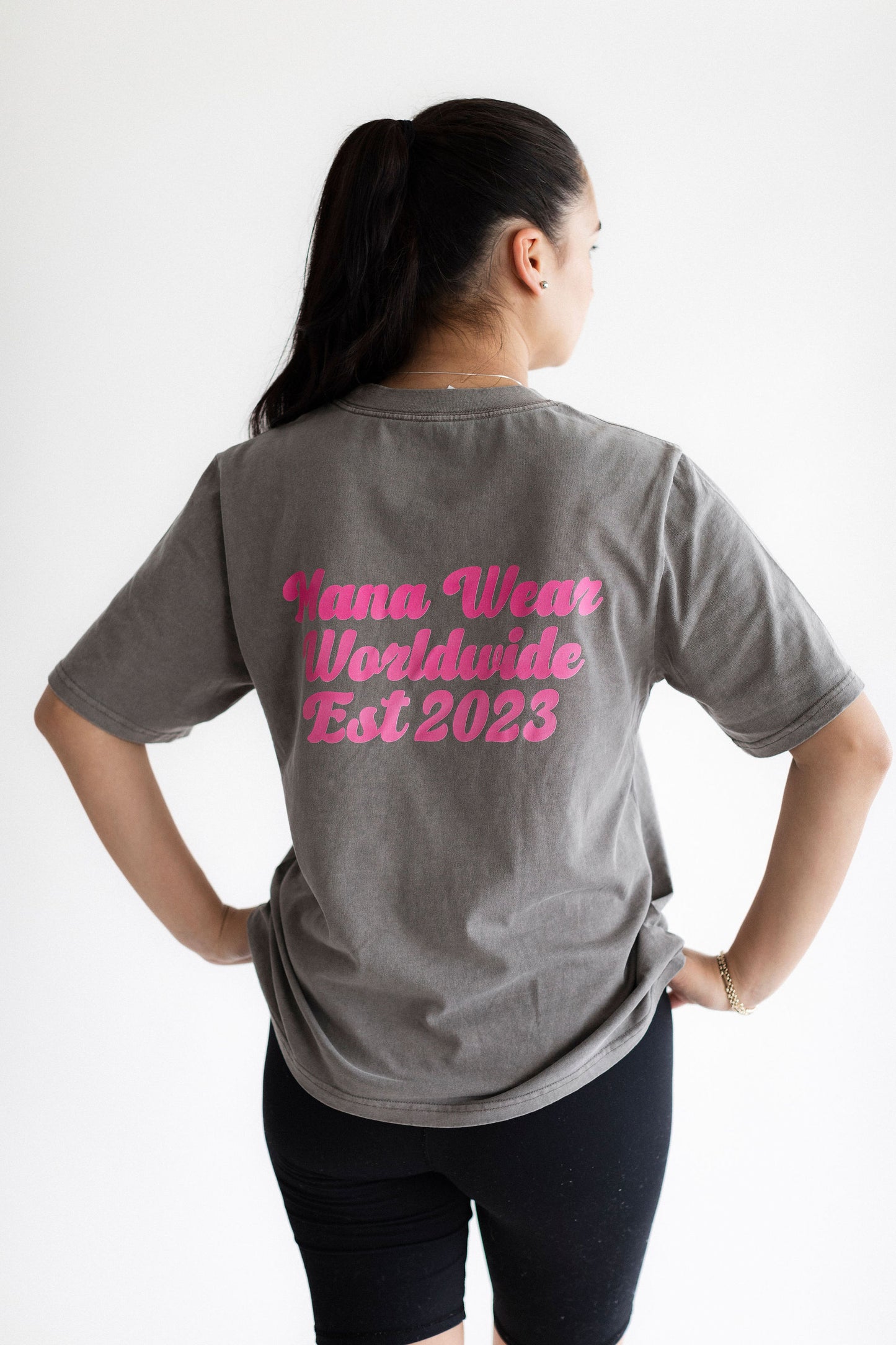 Women's Faded Tee - Pink on Grey